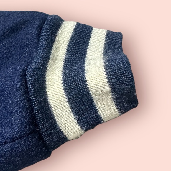 Boys Polo Ralph Lauren Navy Blue Baseball Bomber Snap Front Wool Blend Jacket - Picture 6 of 10